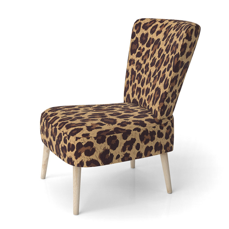 Everly Quinn Leopard Fur II Upholstered Cabin Lodge Accent Side Chair Wayfair